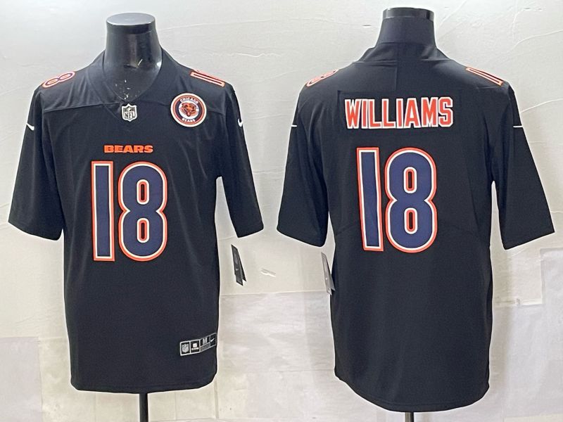 Men 2025 Nike Chicago Bears #18 Williams Black Limited NFL Jersey style 012->chicago bears->NFL Jersey
